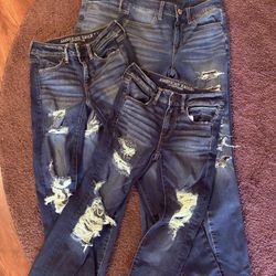4 Pair American Eagle Jeans Size 2