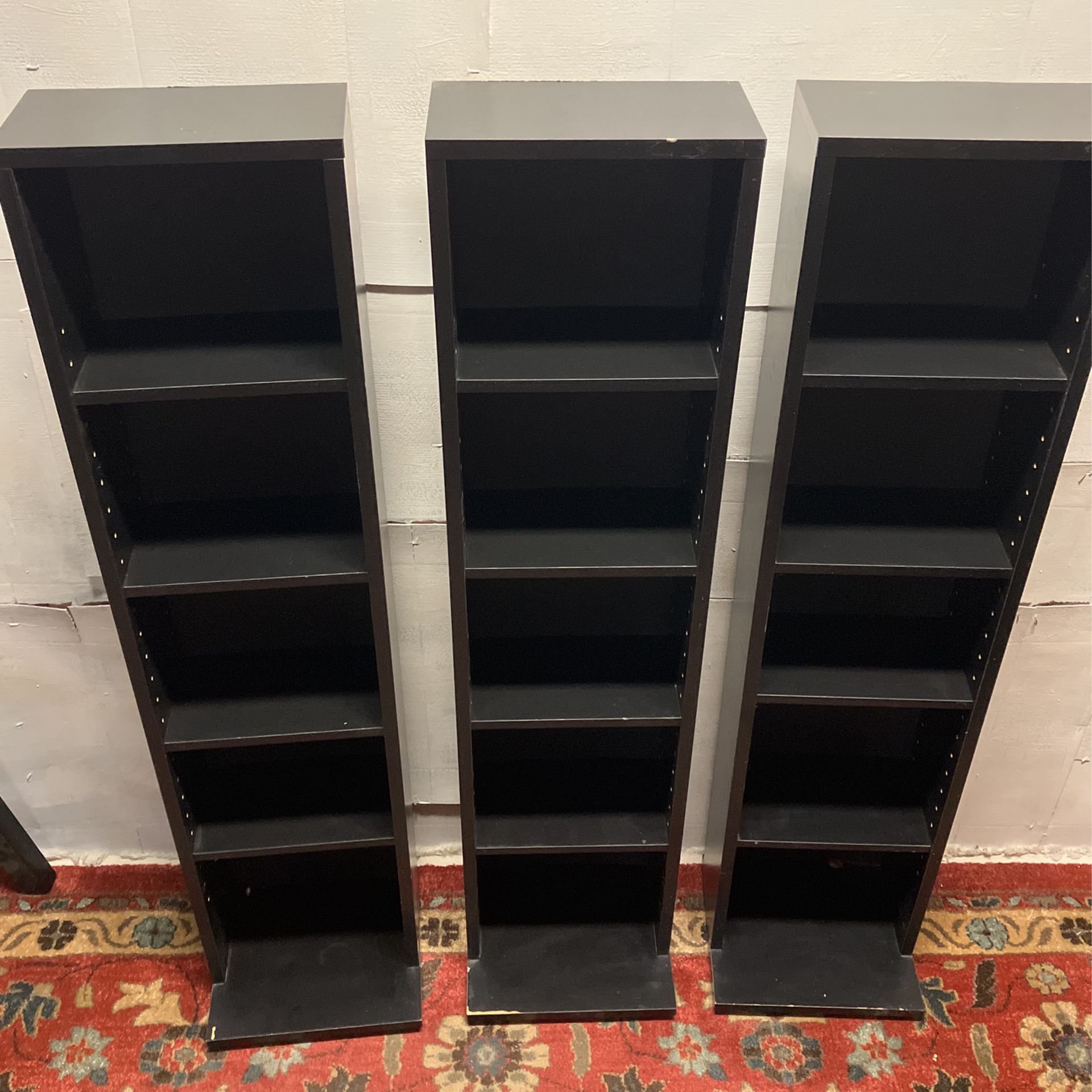 Black Adjustable 4 Shelf Multimedia Storage Towers