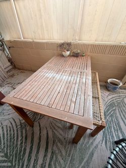 Really Nice Wooden Table and Benches