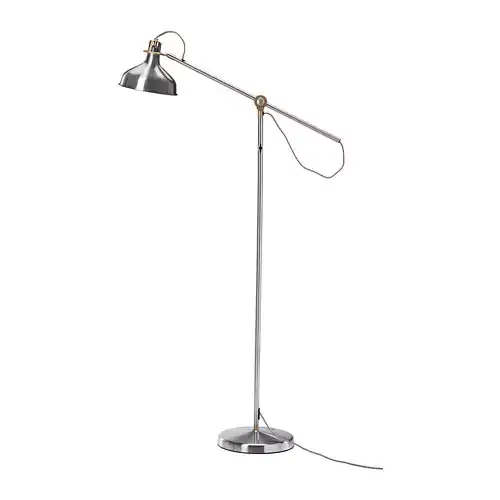 Reading lamp with LED bulb, nickel plated