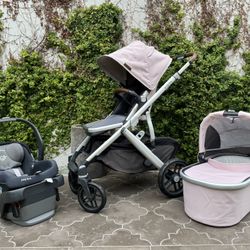 Uppababy Vista Pink Set With Car Seat