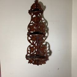 Antique mahogany corner shelf