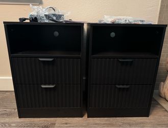 Bedside/End Tables - Black (Qty. 2)