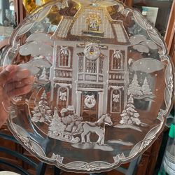 Christmas Crystal Platter
