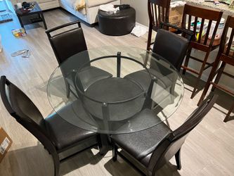 Glass Dining Room Table and Chairs