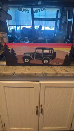 Wooden Toyota -Land Cruiser Sign/excellent