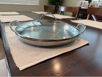 Princess House 13" Stainless Steel Griddle With Glass Lid Item 6259 (usado)