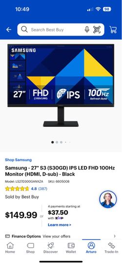 27 in Samsung monitor