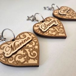 Personalized wooden keychain