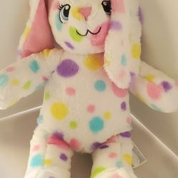 Build A Bear Spotty Dotty Bunny Rabbit 16" White Polka Dot  Plush BAB Easter 
