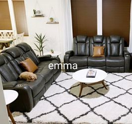 BRAND NEW |Faux Leather Power Reclining Sofa And Loveseat 👉 ASHLEY FURNITURE  Thumbnail