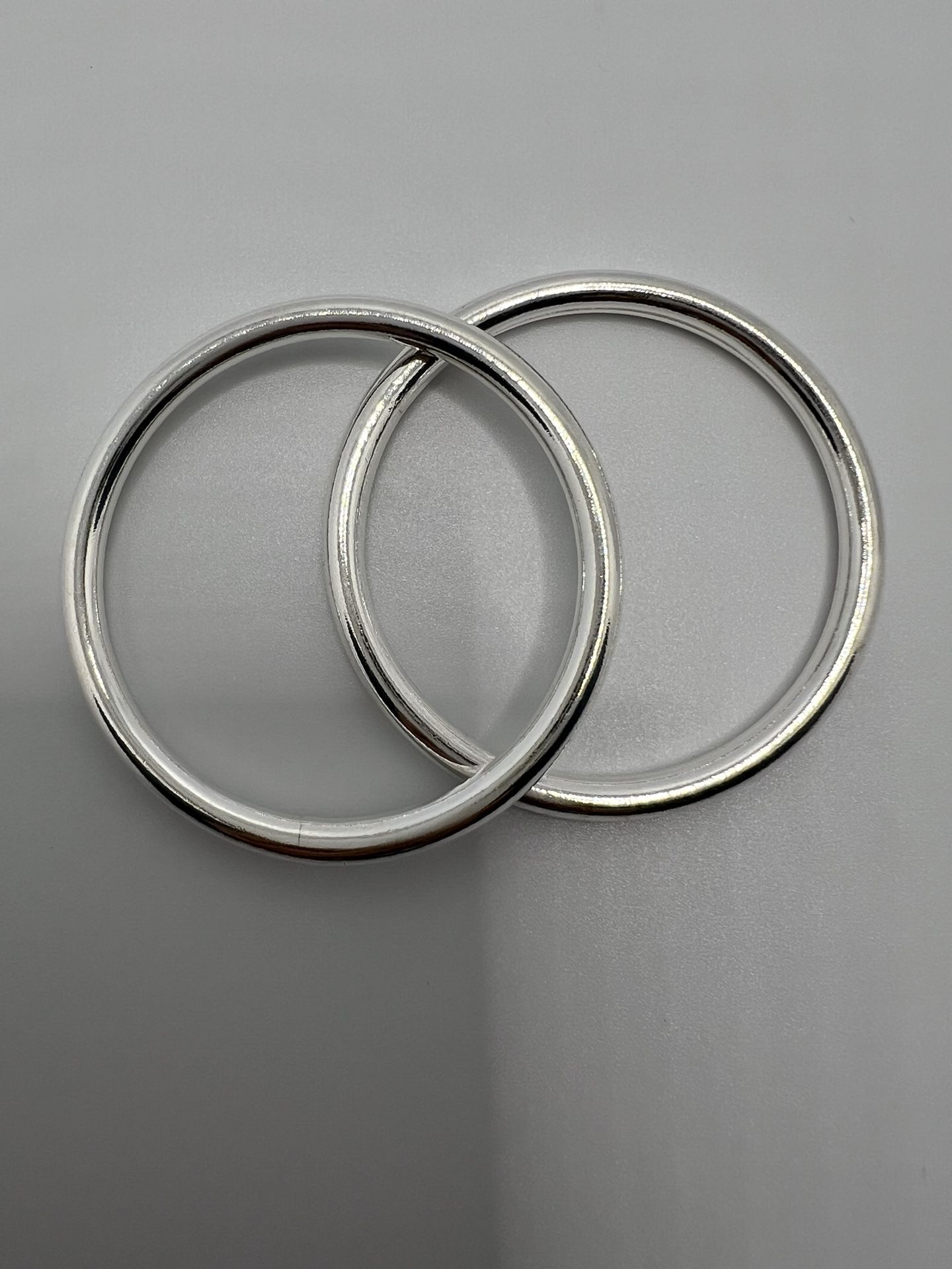 2 x Pure Silver Bangle For Baby 1.9inch, 3.6mm thick each