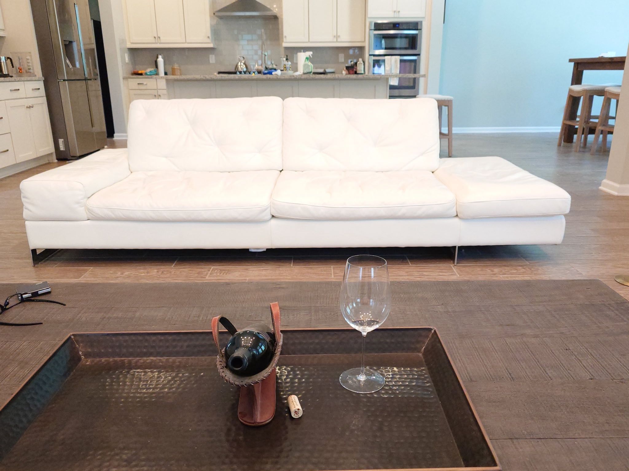 Off White Leather Sofa