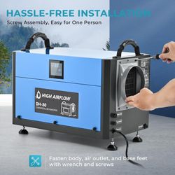  Dehumidifier with Drain Hose, Dehumidifier for Home and Basement, Dehumidify Up to 7000 Sq.Ft Commercial Dehumidifiers, Timer on/off, 