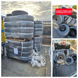 NEW TRAILER TIRE 6 LUGS,225/75R15
SALE TIRE AND WHEEL EACH FOR SALE TOGHETER,ESPECIAL FOR TRAILERS ONLY FOR ANY QUESTION TEXT ME PLEASE HABLO ESPAÑOL