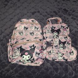 Kuromi 13 Inch Backpack Set