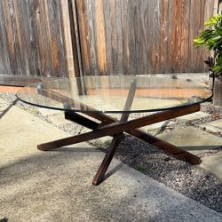 Wood And Glass Coffee Table 