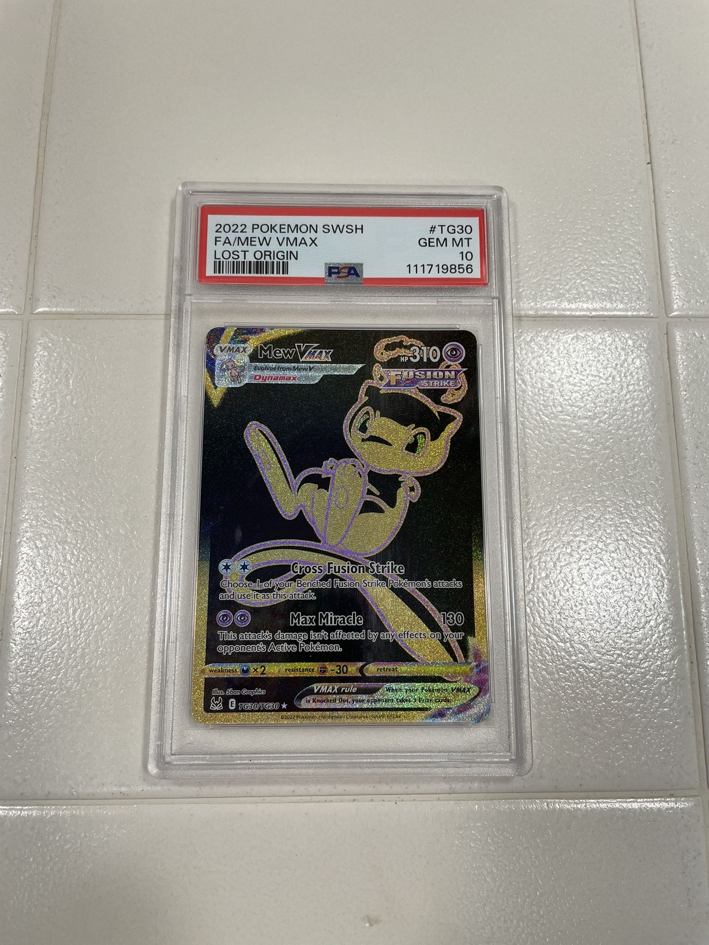Mew VMAX (Secret) TG30/TG30 Swsh11: Lost Origin Trainer Gallery Holo PSA 10
