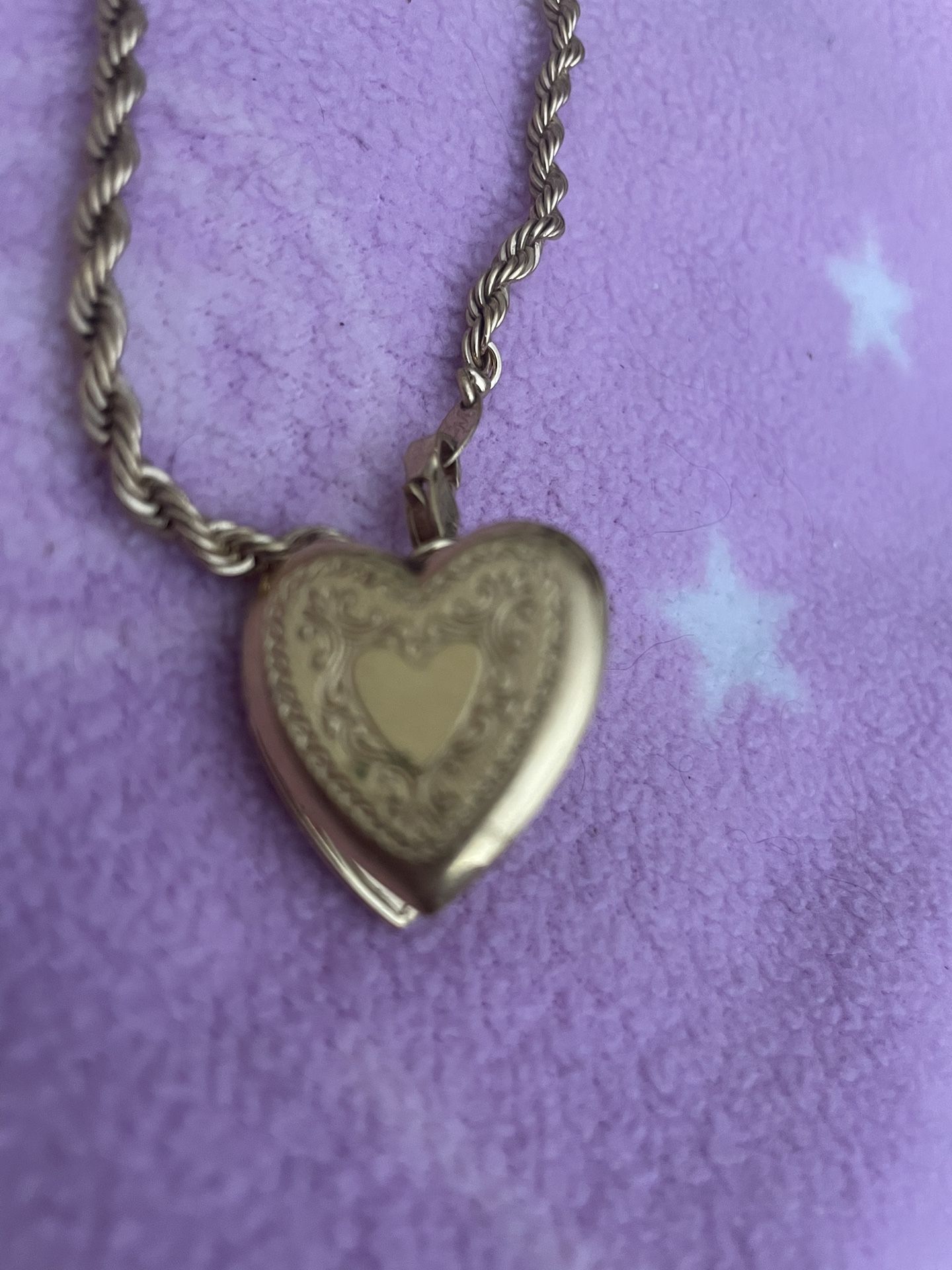 Rope Chain And Heart Locket