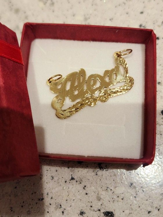 14k Gold Name Plate "Alexa"
