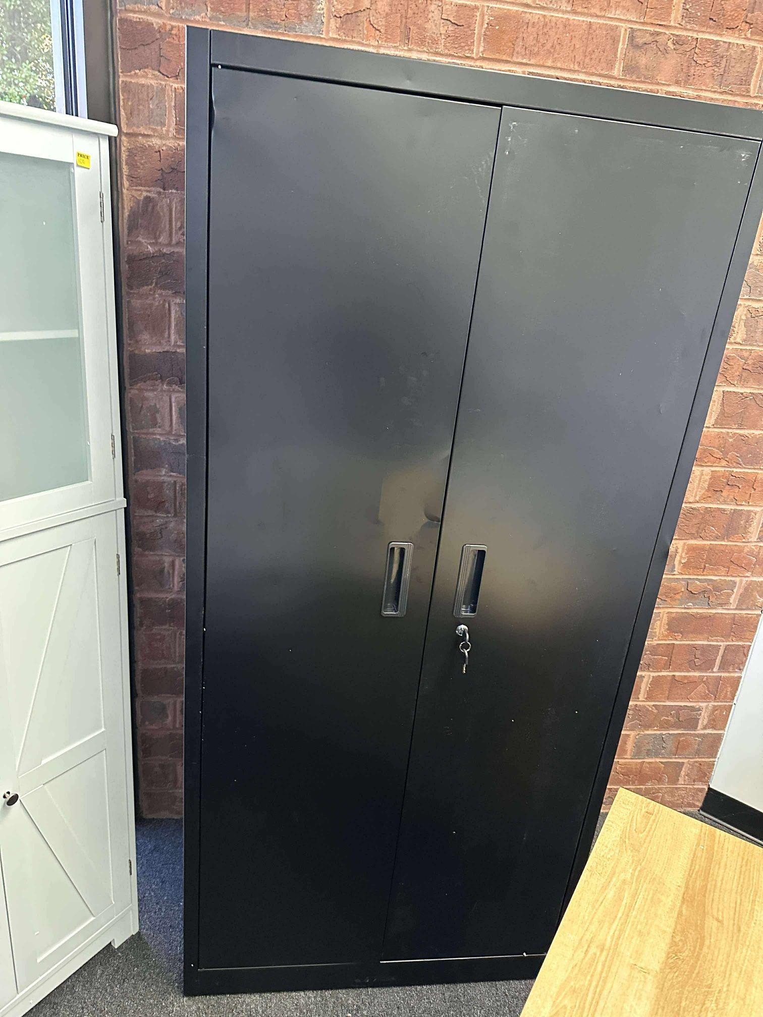 71" Metal Garage Storage Cabinet with Locking Doors and Adjustable Shelves for Home, Office(Black)