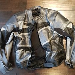 AGV HEAVY THICK PADDED LEATHER KEVLAR MOTORCYCLE JACKET SIZE 48