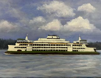 Washington State Ferry Original Painting 