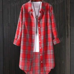 Plaid long shirt