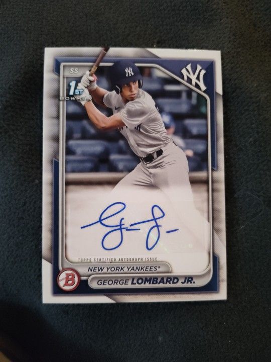 2024 Bowman George Lombard Jr Autographed 1st Edition Card