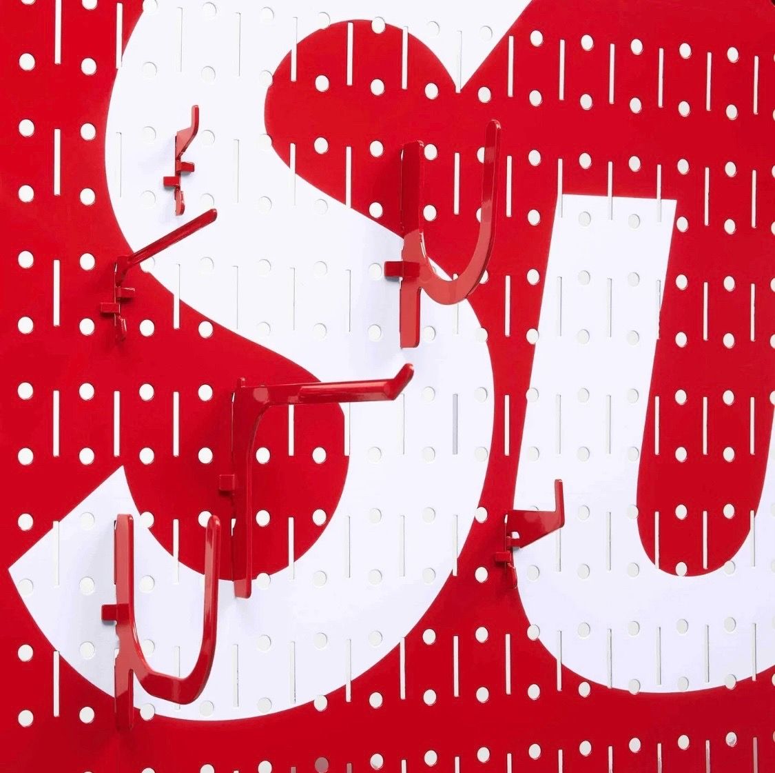 Supreme Wall Control Pegboard Panel Red (Set of 2) for Sale in New