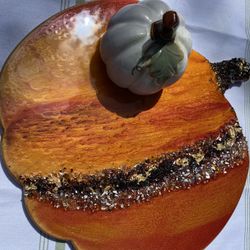 Resin Cheese Tray Or Decorative Pumpkin 