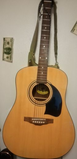 Acoustic Dreadnought Guitar with Strap
