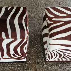Williams-Sonoma Robertson Cube Zebra Ottomans