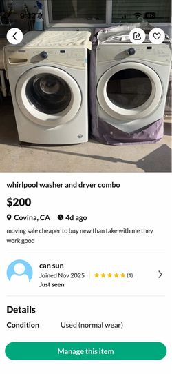 whirlpool washer and dryer combo