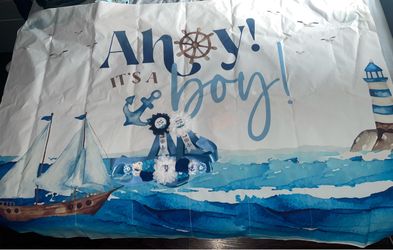 Nautical Baby Shower Backdrop Banner