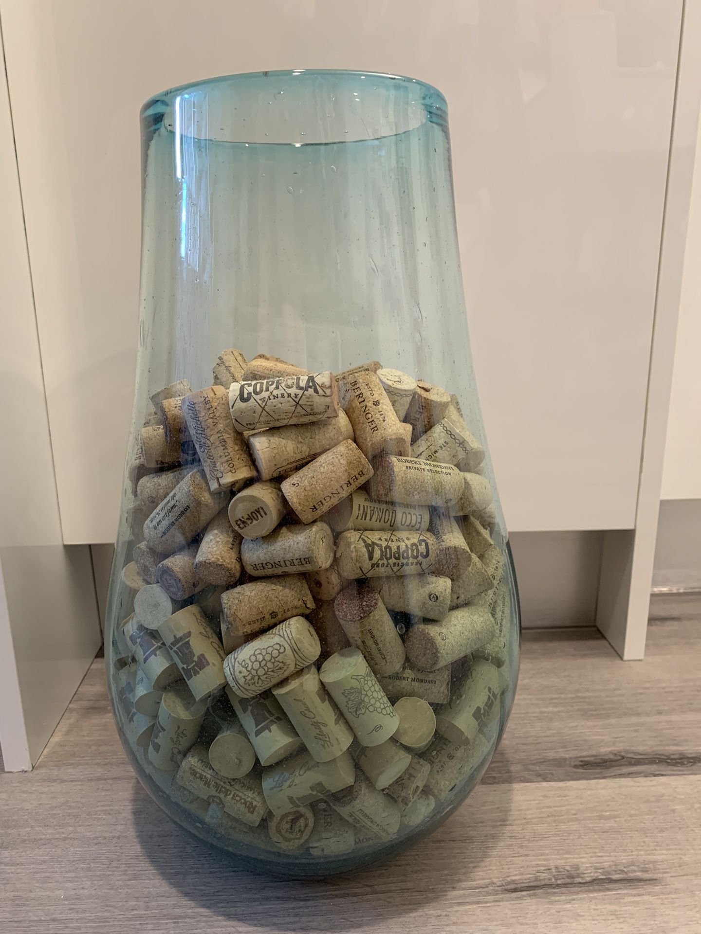 Really Nice Large Glass Vase With Corks