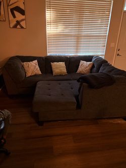 Gray Two-Piece Sectional With Large Chaise – $150 OBO