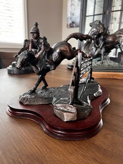 Antique Equestrian Bronze statue “Show Jumper”