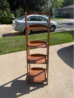 4-tier wooden ladder shelf and folding