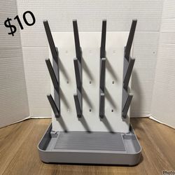 Baby Bottle Drying Rack, Vertical Bottle Dryer Holder Space Saving Standing Bottle