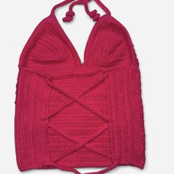 Hot Pink Crochet Shirt 