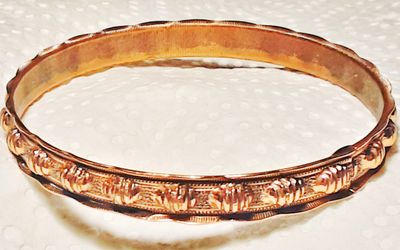 1950s signed RENOIR copper bangle bracelet MCM mid century modern designer jewelry