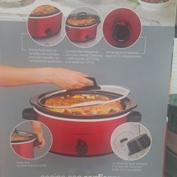 Slow Cooker - Red Outer With Lid Only! 