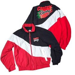 VTG Castrol Racing Osterman Outfitters Mens M Bomber Zip Jacket Performance Gear