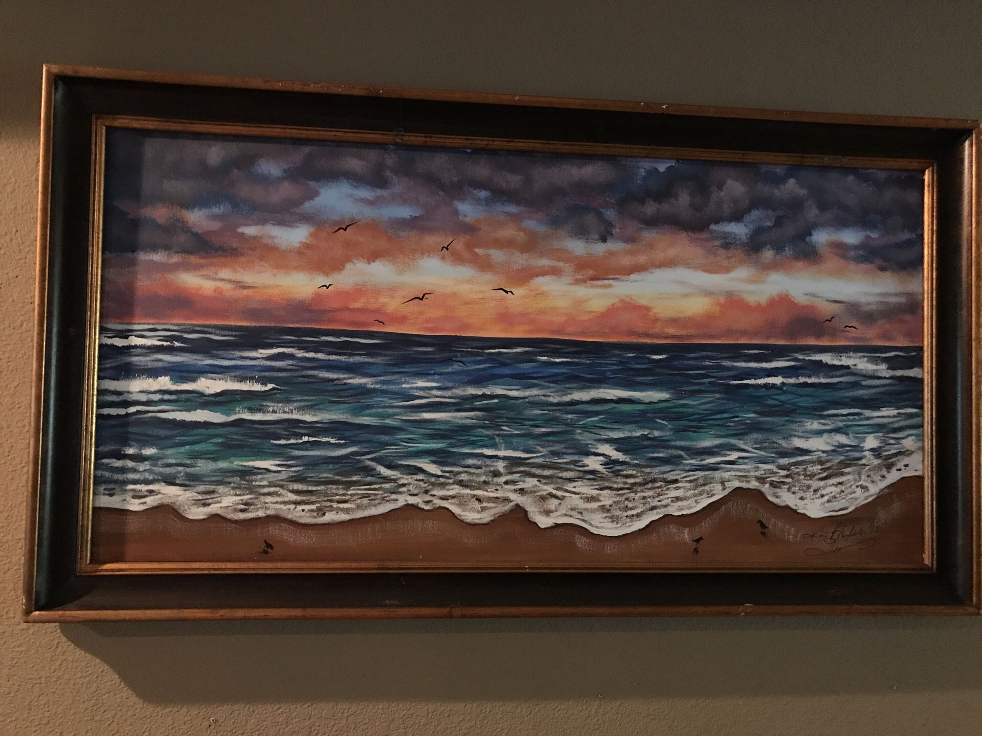 Ocean picture and frame