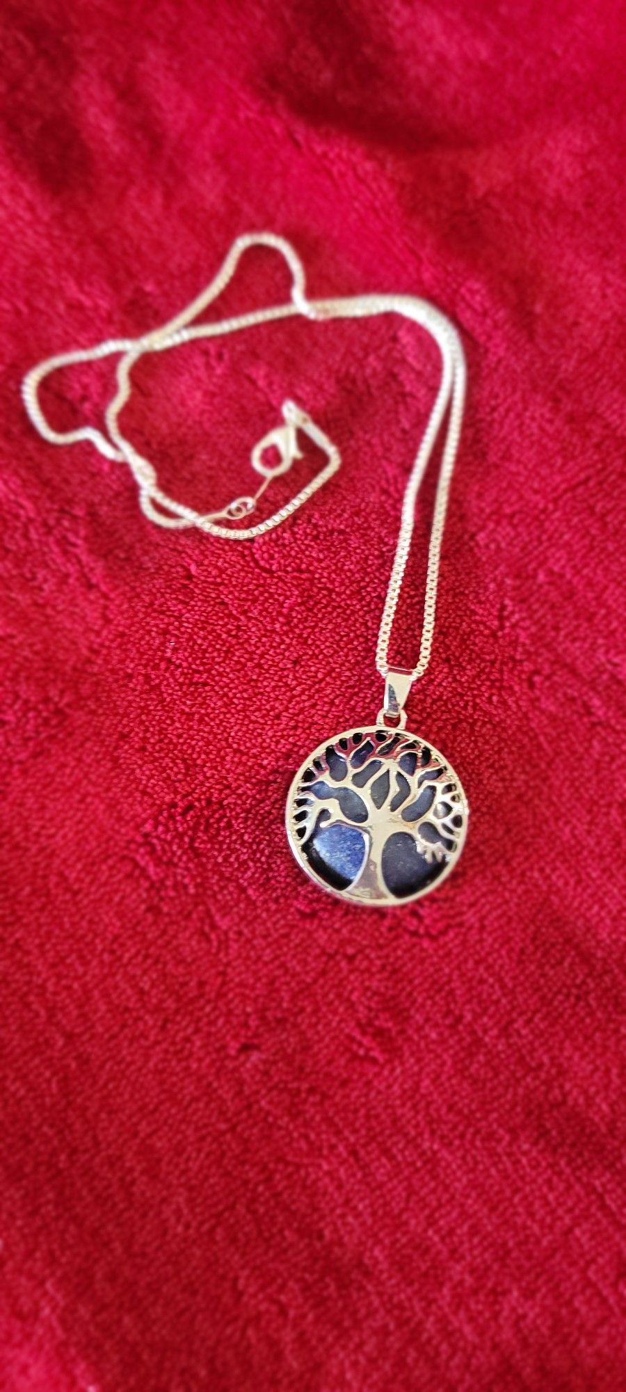 Sodalite Tree Life Pendant And Chain