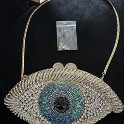 Brand New Gold Bling Evil Eye Purse 