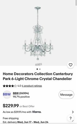 New in the box Canterbury  Park 6 light Chandelier