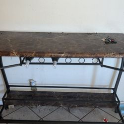 Bar Table with Wine Rack