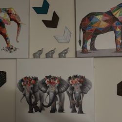 Wall Art / Elephants/ Take All In Pic